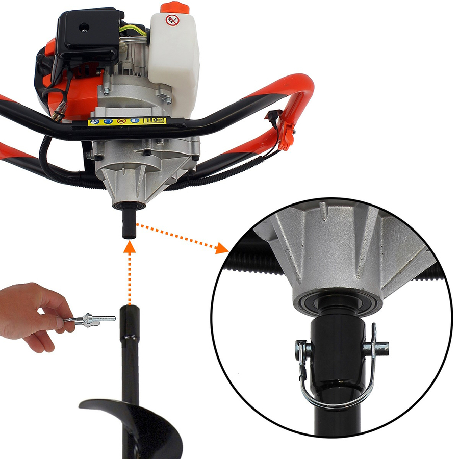 Tarière thermique 3 CV 52 cm3 + lot de 3 mèches (40, 60 et 80 mm) – Image 5